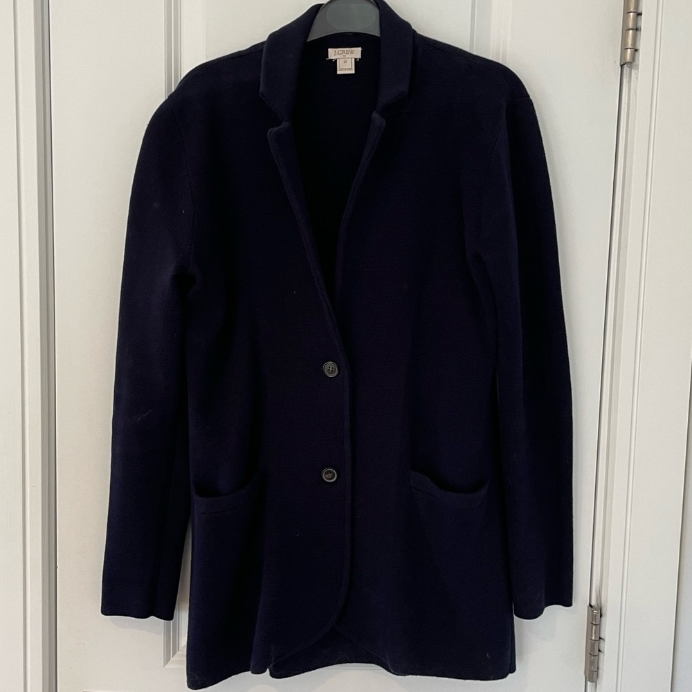 JCrew Factory Sweater Blazer XS Navy Blue